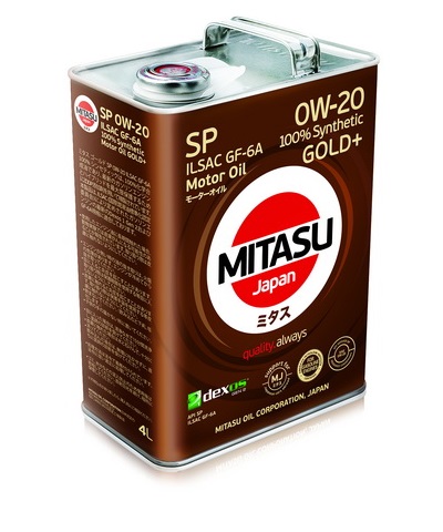 Моторное масло Mitasu Gold Plus SP 0W-20 4 л, Масла моторные